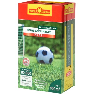 Wolf-Garten Strapazier-Rasen Profi, 2kg Packung für robusten Rasen.