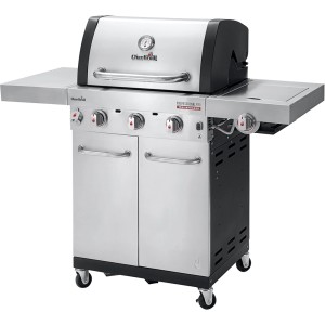 Char-Broil Gasgrill Professional Pro S 3 mit 3 Brennern, Seitenablagen und Unterschrank.