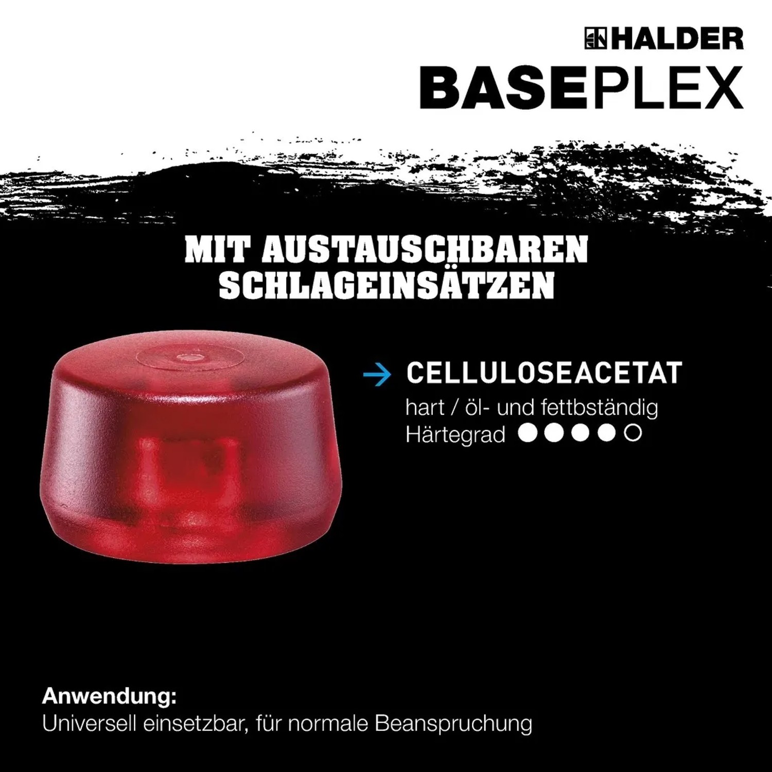 Halder Baseplex Schonhammer Ø 25 mm Celluloseacetat mit Zindruckgussgehäuse_4