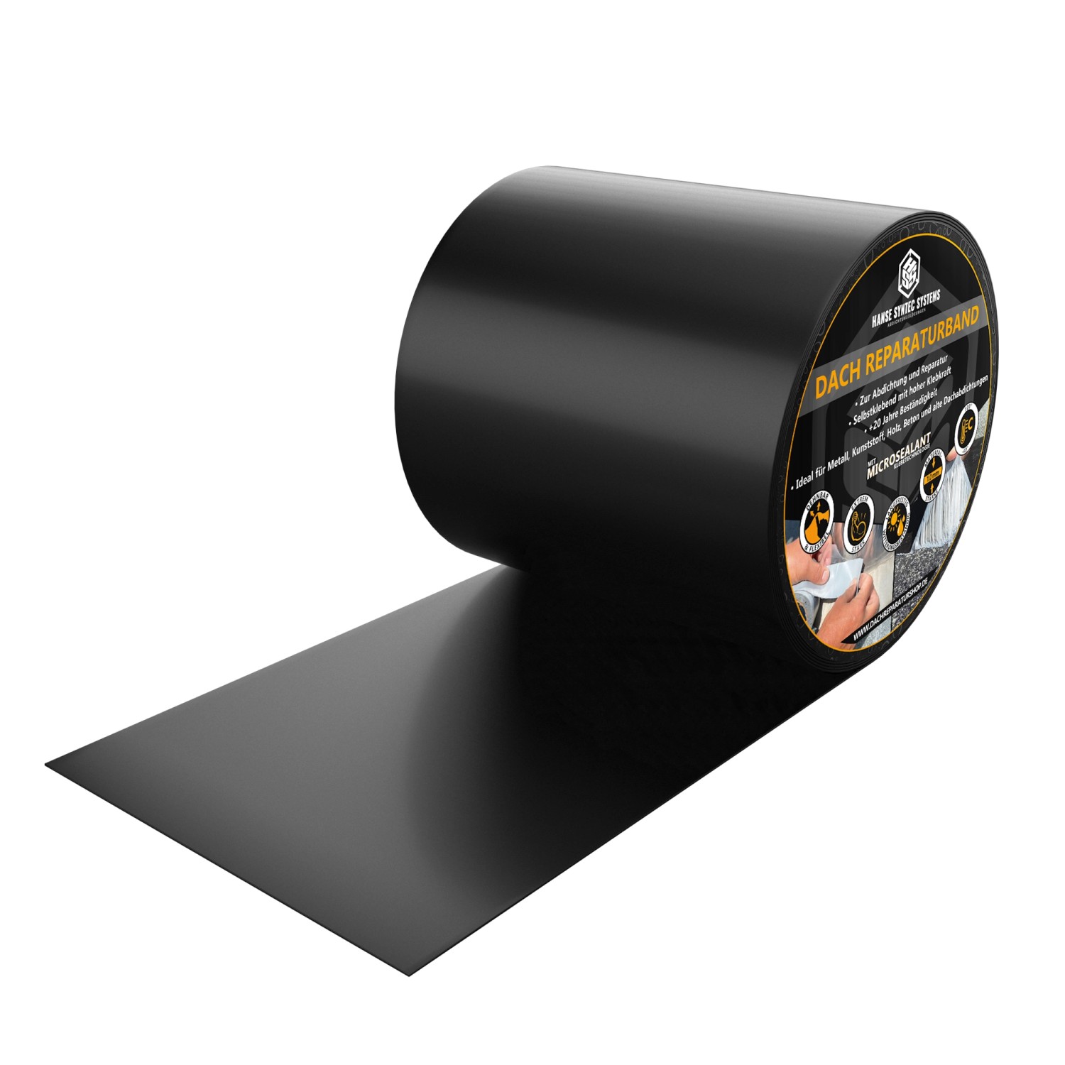HSS Dach Reparaturband Schwarz 10 cm x 2,5 m
