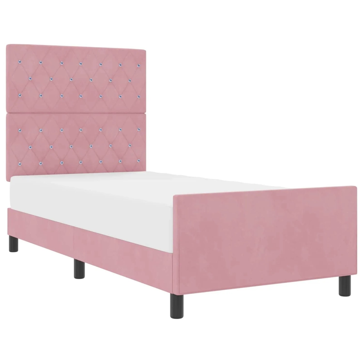 vidaXL Boxspringbett mit Kopfteil Rosa 90 x 200 cm Samt 3344854