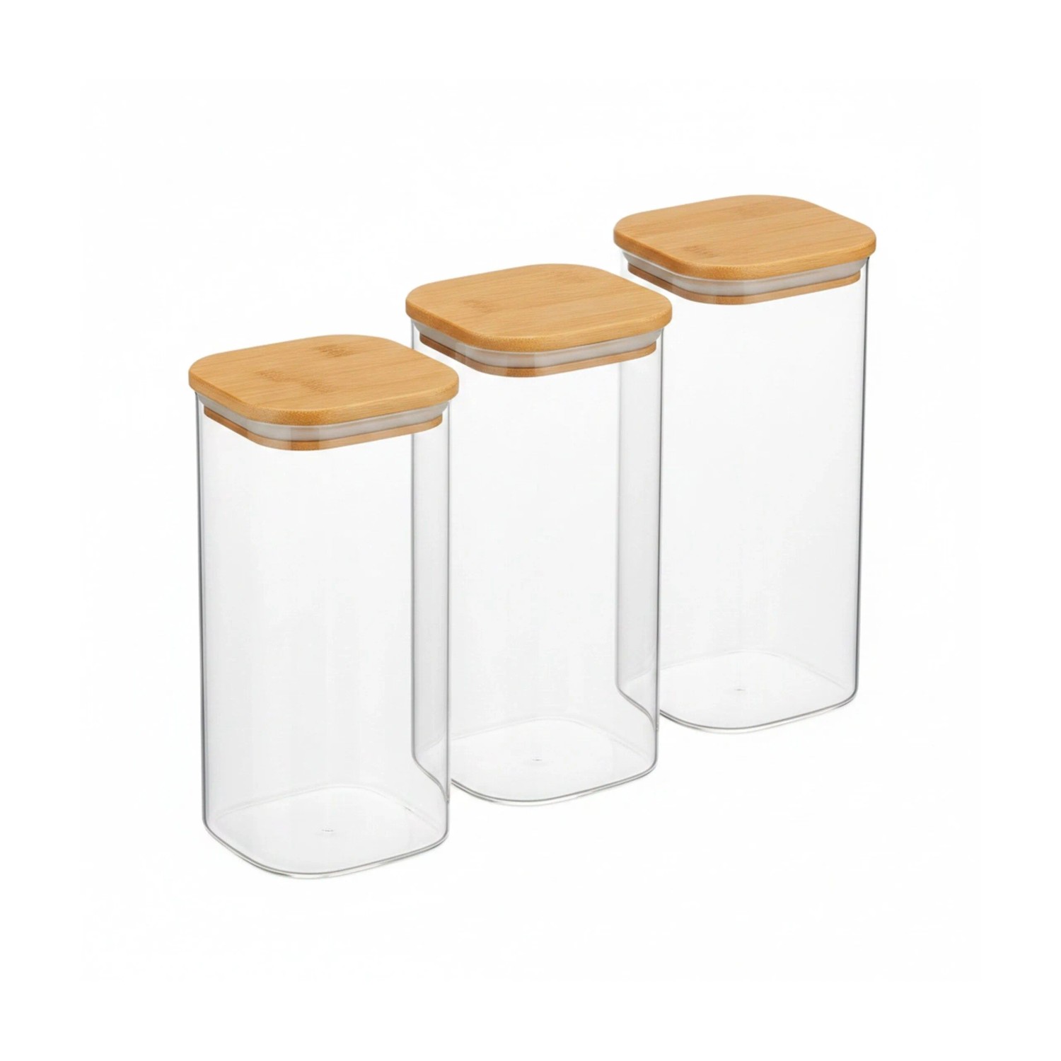 Relaxdays Vorratsgläser 3er Set Borosilikatglas Transparent Luftdicht 21,5 x 10 x 10 cm