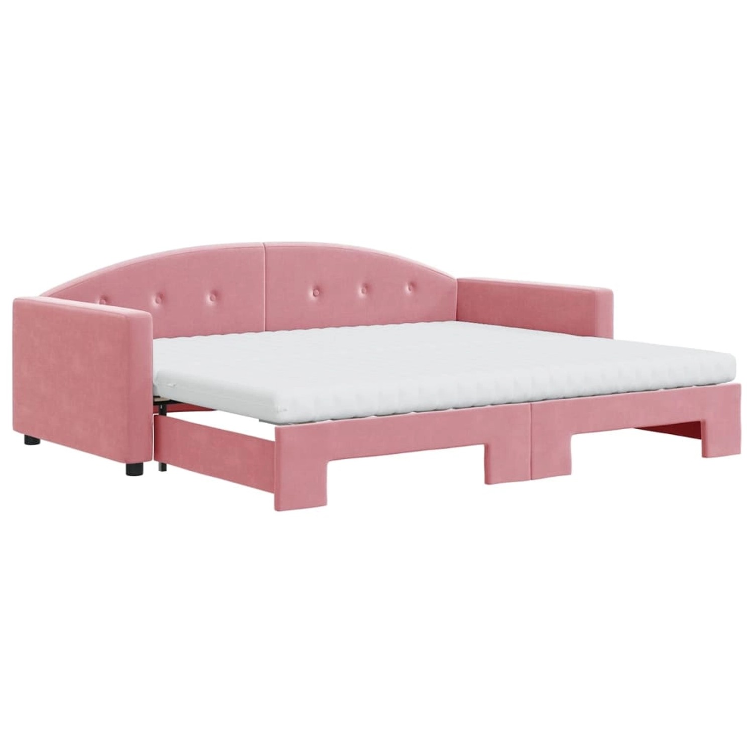 vidaXL Tagesbett Ausziehbar mit Matratzen Rosa 90x200 cm Samt1847457