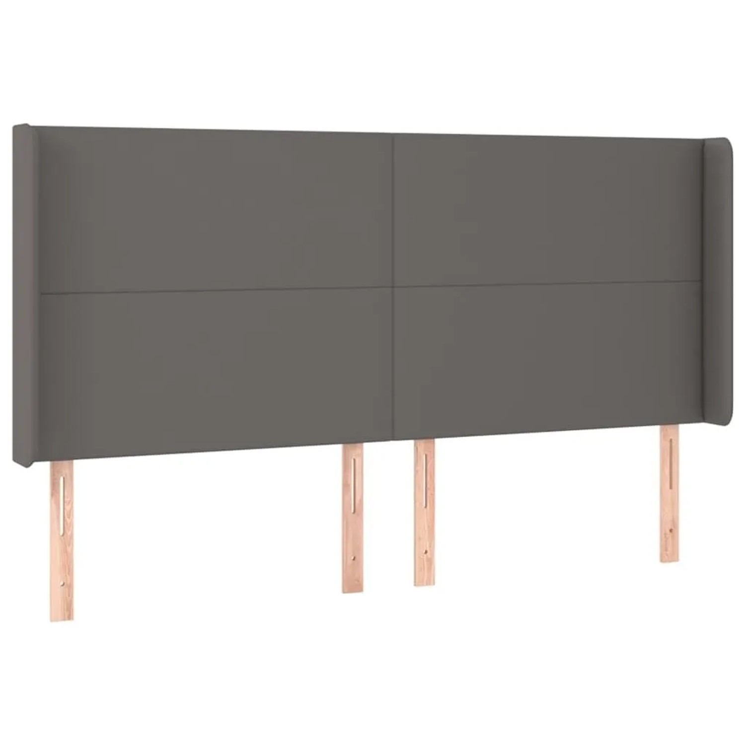 vidaXL Kopfteil mit Ohren Grau 163x16x118/128 cm Kunstleder 3119400