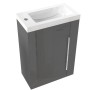 AICA Waschtisch mit Unterschrank, 45 cm, anthrazit hochglanz. Badmöbel Set für Gäste WC.