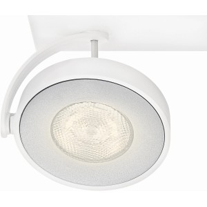 Weißer Philips LED-Doppelspot myLiving Clockwork mit Warmglow-Effekt. Schwenkbar.