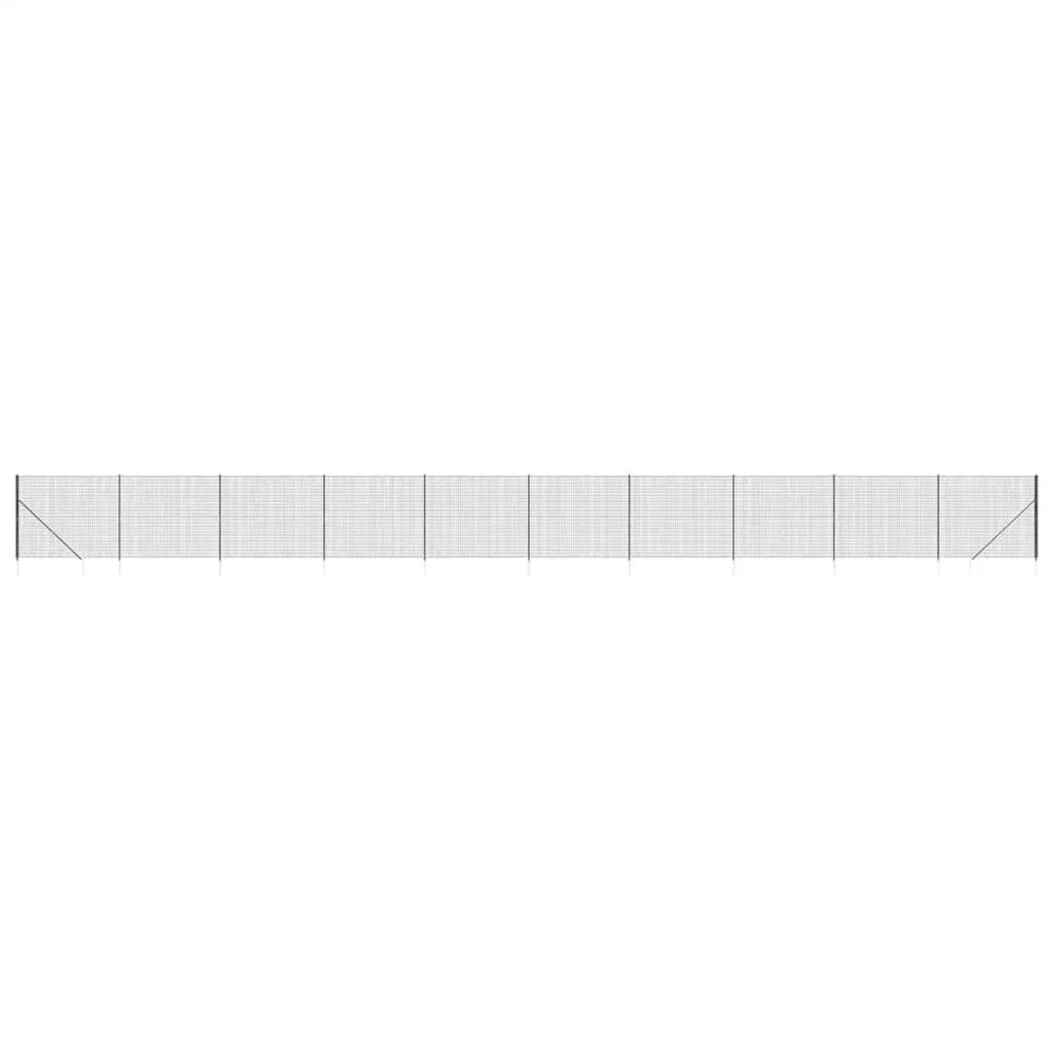 vidaXL Maschendrahtzaun mit Bodenhülsen Anthrazit 2x25 m 154254 günstig online kaufen