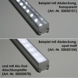 world-trading-net 1m Aluminium-U-Profil Flach für LED-Stripes Eloxiert