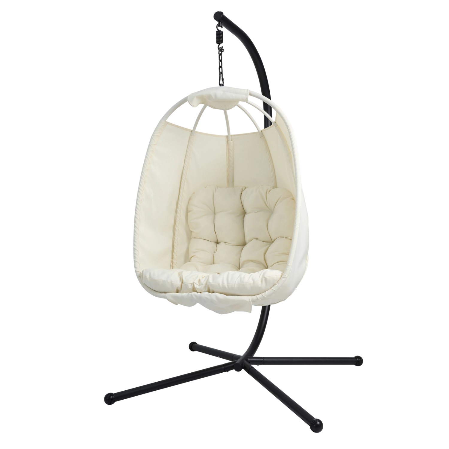Svita Nelly Hängesessel Mit Gestell Klappbar Hängekorb Beige günstig online kaufen