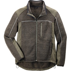 Scheibler Jäger Strickjacke in Oliv, Größe XL. Arbeitsjacke mit Reißverschluss und Taschen.