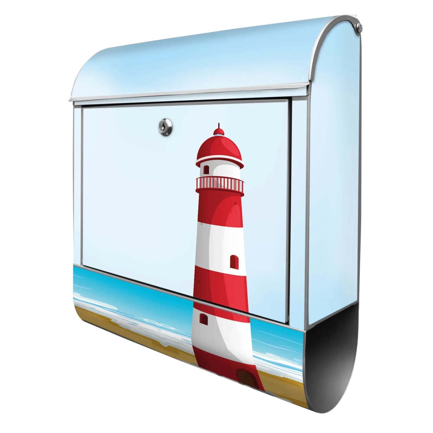 Banjado Design Briefkasten Silber Pulverbeschichtet 39x47x14cm 2 Schlüssel günstig online kaufen