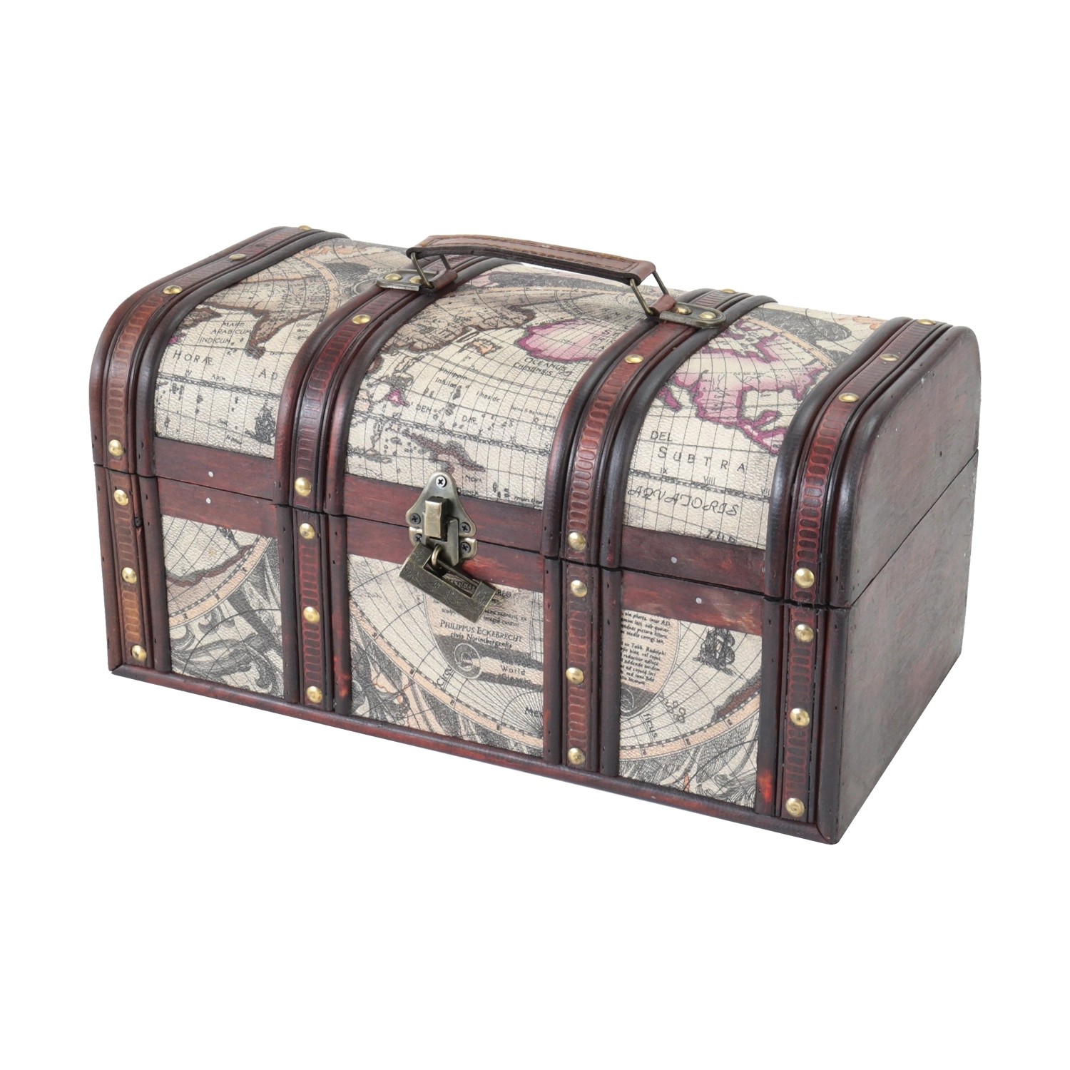 HMF 6410-159 Schatztruhe Holz Schloss 38 x 20 x 19 cm Kuba