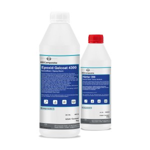 DD Composite Epoxidharz-Set: Epoxid Gelcoat 4300 (1kg) und Härter 390 (550g) für Lack- und Karosseriereparatur.
