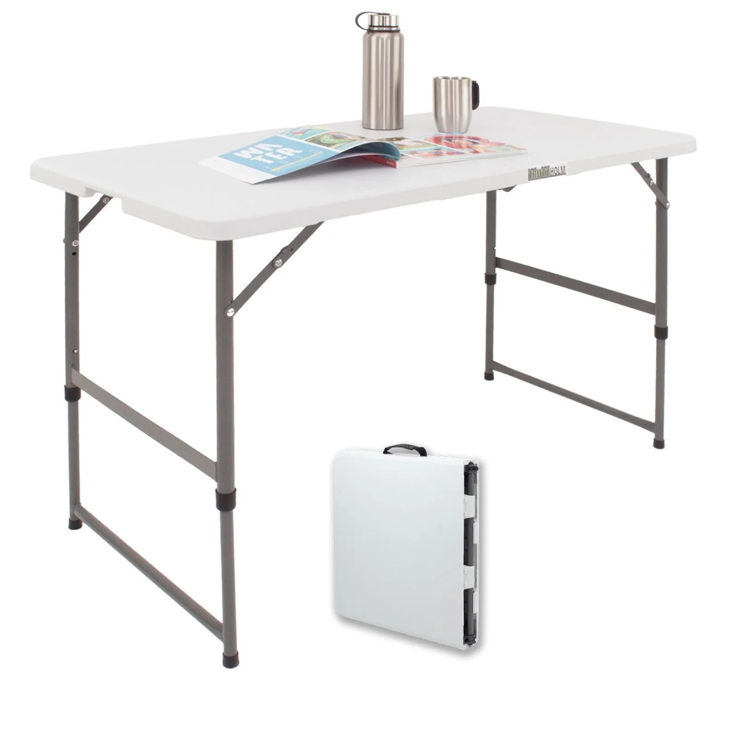 TRUTZHOLM Flohmarkttisch Campingtisch 120x60cm Zusammenklappbar Höhenverstellbar