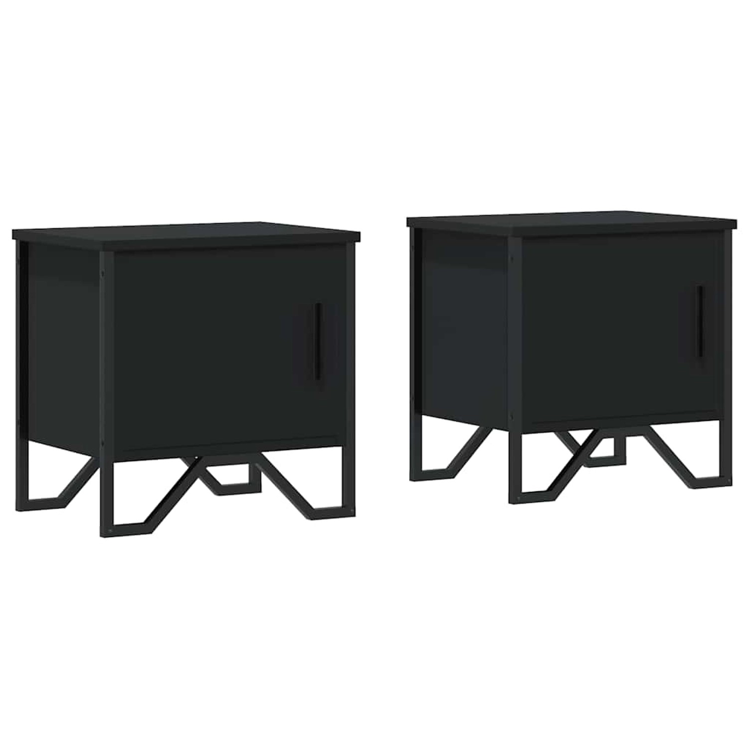 vidaXL Nachttische 2 Stk, Schwarz 40x30x40 cm Holzwerkstoff 848515 günstig online kaufen