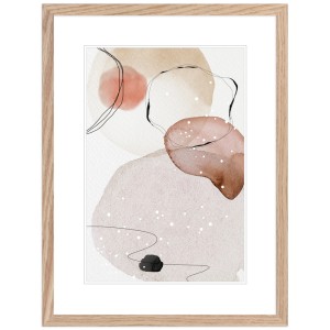 Moderner Bilderrahmen H950 in Eiche-Optik, 15x20 cm, mit abstraktem Bild.
