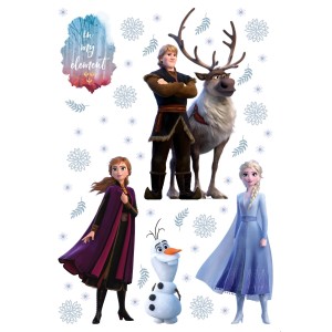 Disney Wandtattoo mit Eiskönigin Elsa, Anna, Kristoff, Rentier Sven und Schneemann Olaf.