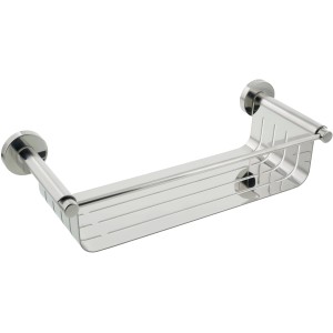 Tiger Schwammkorb Boston aus gebürstetem Edelstahl für Bad & Dusche.