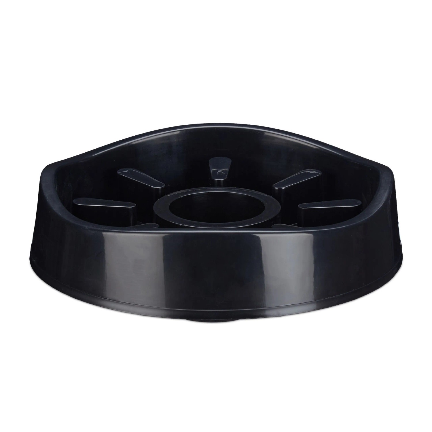 Relaxdays Hundenapf Kunststoff Schwarz Anti Schling Rutschfest 23,5 cm x 5,5 cm 900 ml