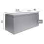 Biohort LoungeBox 200 dunkelgrau-metallic. Rechteckige, regenwasserdichte Universalbox für Sitzkissen. Maße: 200x85x90 cm.