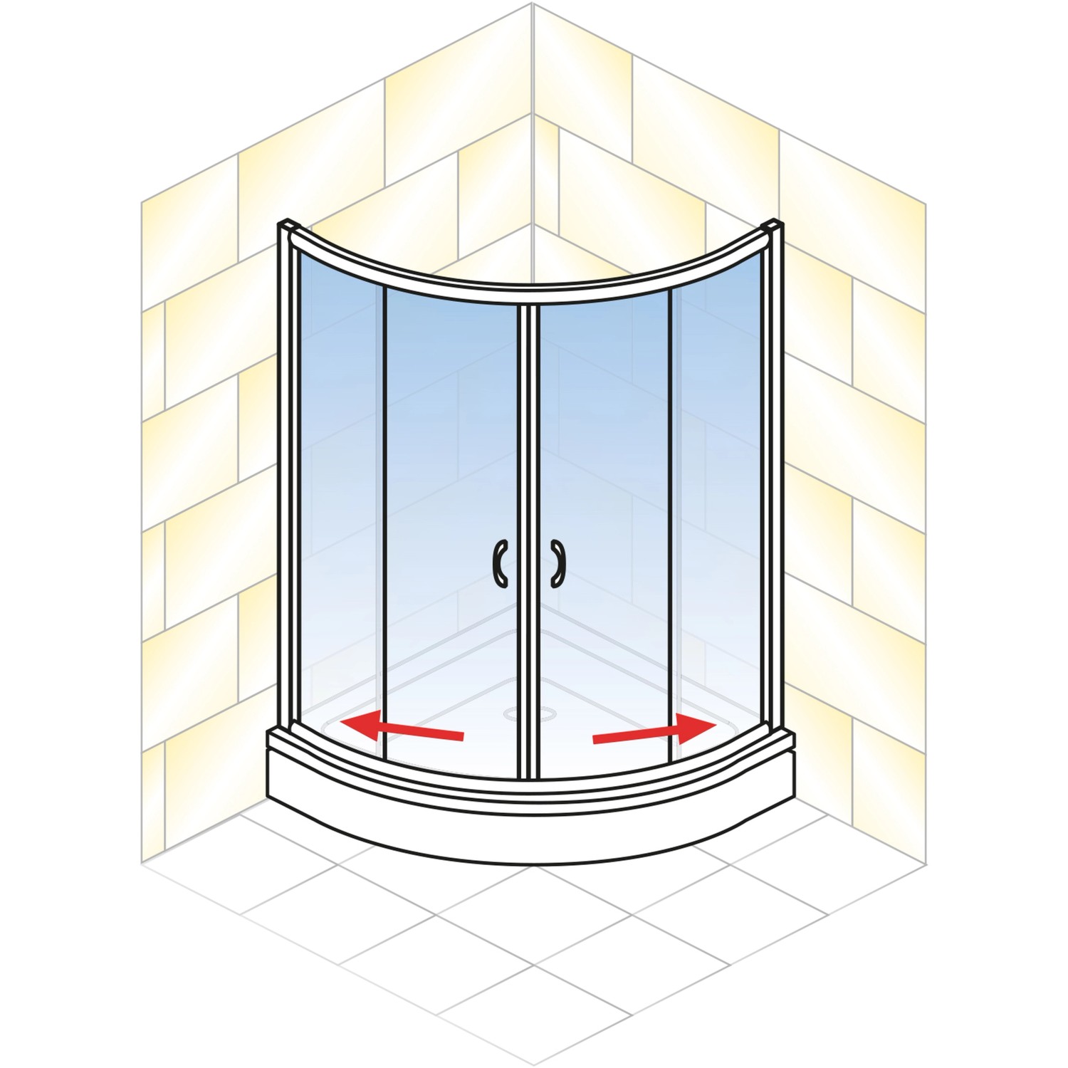 Schulte Runddusche ExpressPlus mit Schiebetür, mattschwarzer Rahmen, 90x90 cm.