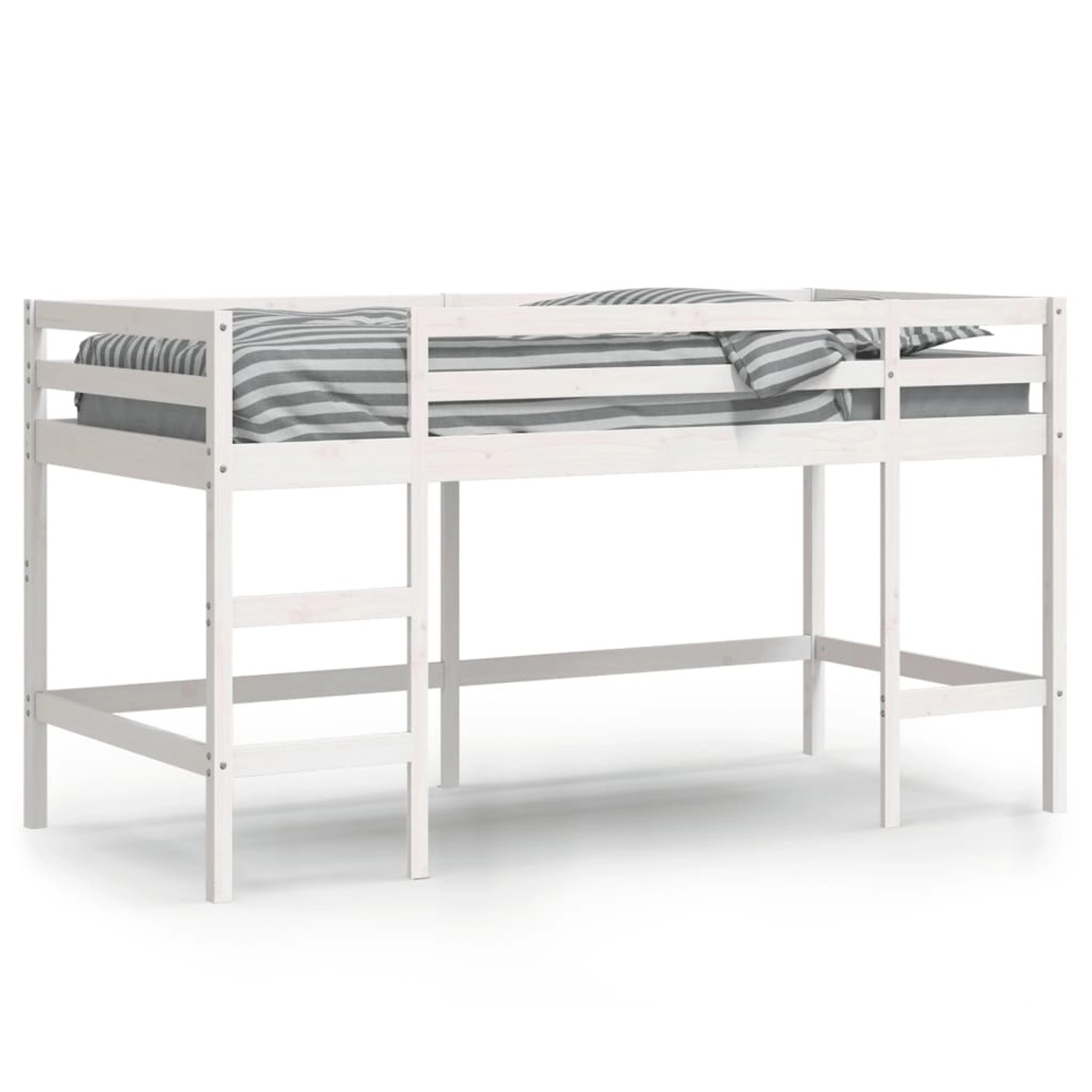 vidaXL Kinderhochbett mit Leiter Weiß 90x190 cm Massivholz Kiefer1925990 günstig online kaufen