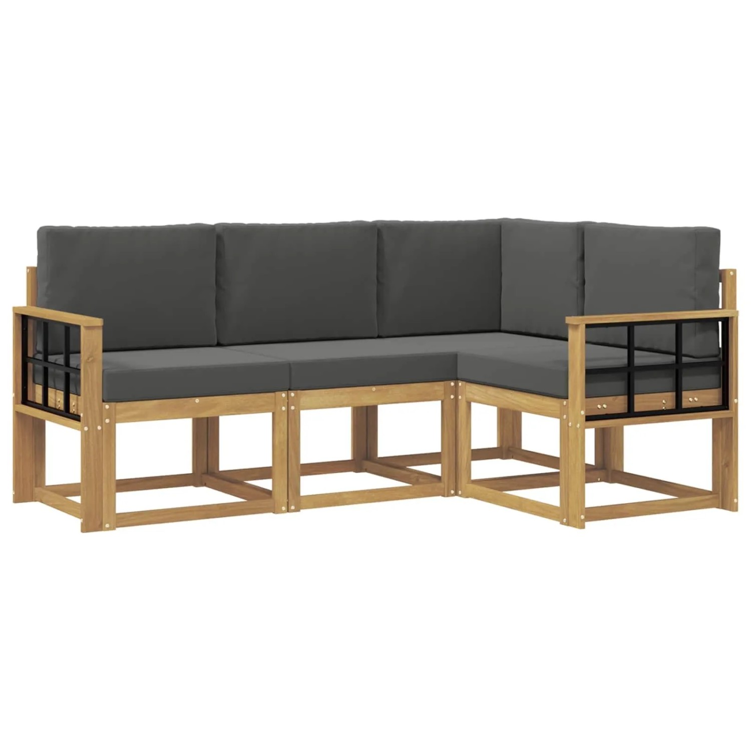 vidaXL Outdoor-Sofagarnitur mit Kissen 4 Stk Weiß und Anthrazit 3387571
