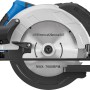LUX Handkreissäge E-HKS-1400/185, 1400 Watt, mit blauem Griff und silbernem Sägeblatt. Ideal für präzise Holzschnitte.