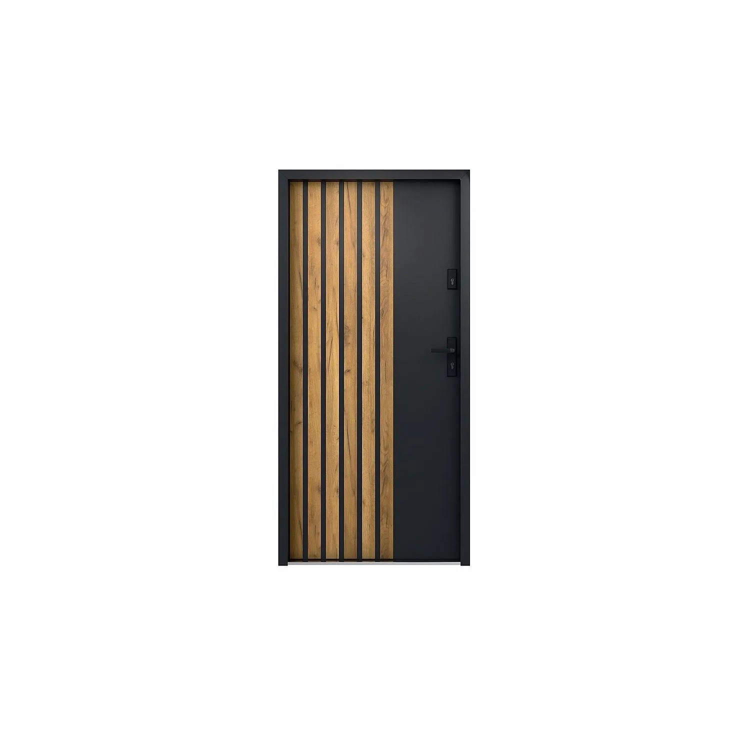 Vente-unique Haustür Cobrita Anthrazitgrau 95 cm