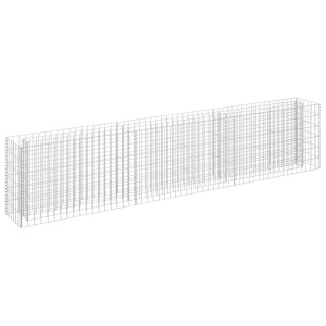 furnicato Gabionen-Hochbeet aus verzinktem Stahl, 270x30x60 cm, leer.