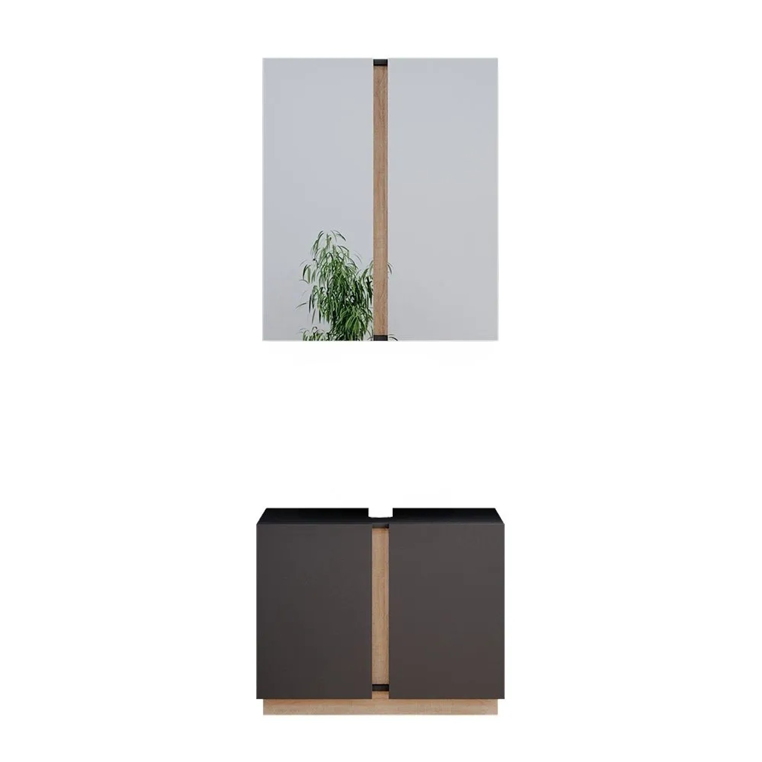 Vicco Badmöbel-Set Gloria Anthrazit 70 x 56 2-teilig