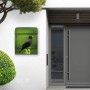 Banjado Design Briefkasten Schwarz Pulverbeschichtet 39x47x14cm 2 Schlüssel Mit Zeitungsfach Motiv Vogel Auf Tannenzweig_4
