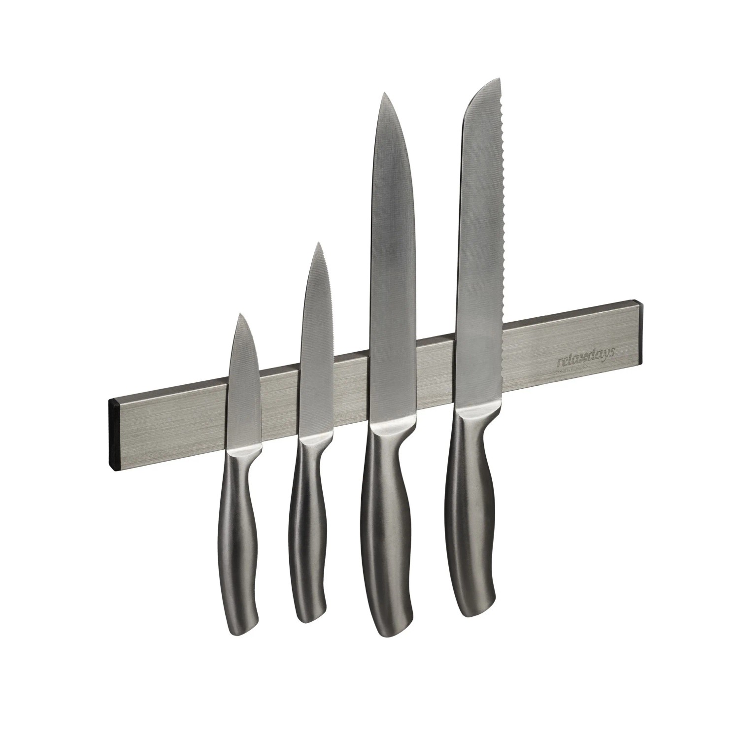 Relaxdays Magnetleiste Edelstahl Kunststoff Silber Schwarz Selbstklebend 4 cm x 30 cm x 1 cm 0,55 kg