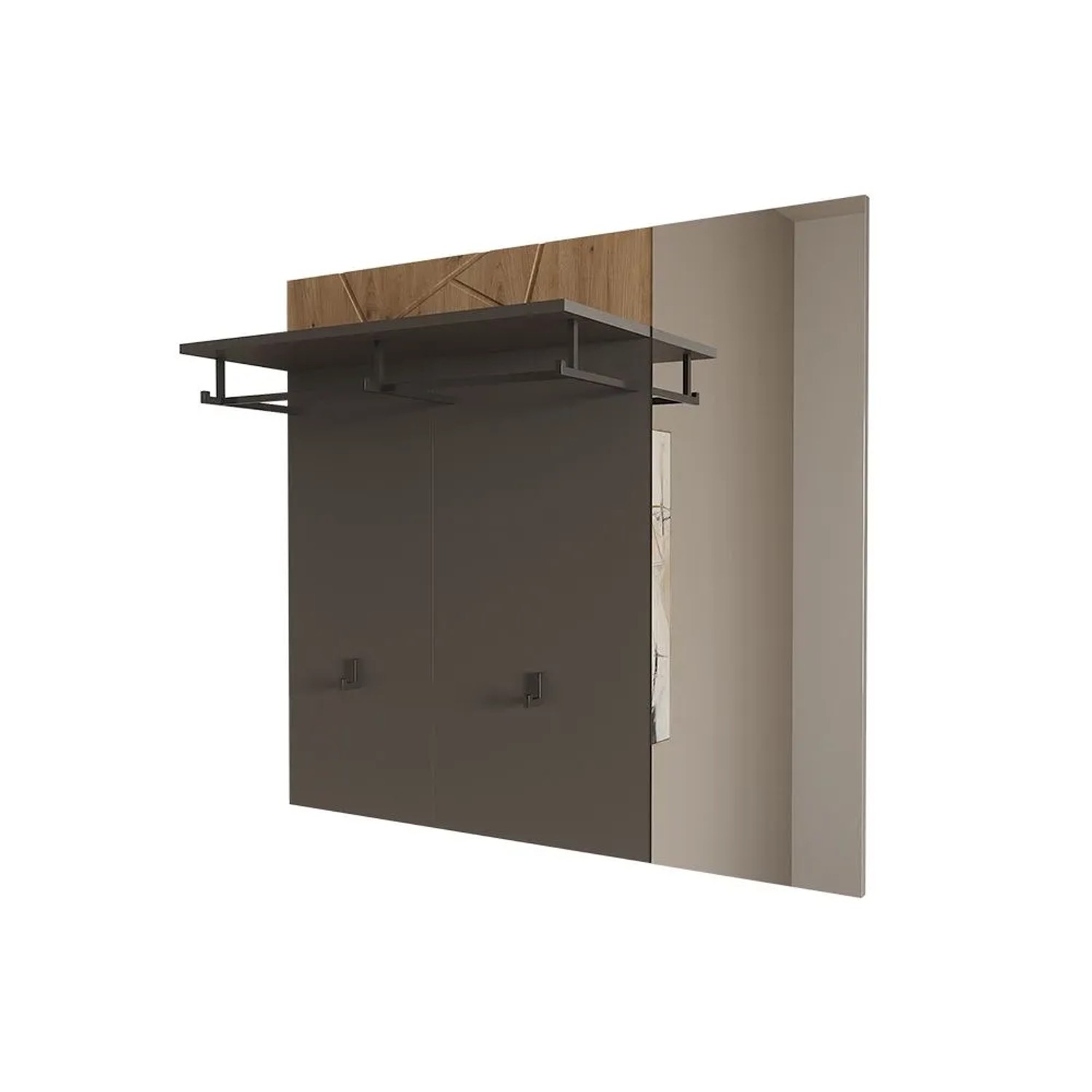 Vicco Wandgarderobe Irma Anthrazit Artisan 106 x 96 mit Spiegel Art Nr 59042