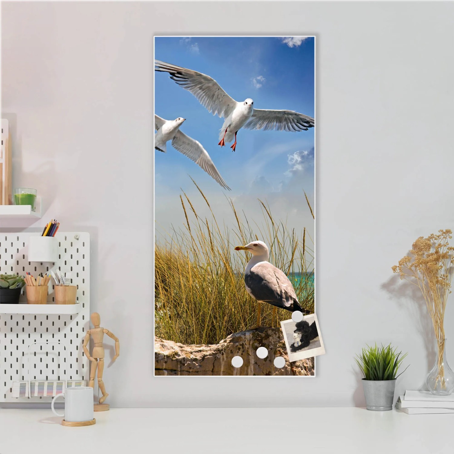 Banjado Magnettafel 30x75 Cm – Magnetwand Aus Metall Mit Motiv, Inkl. 4 Magneten & Montagezubehör