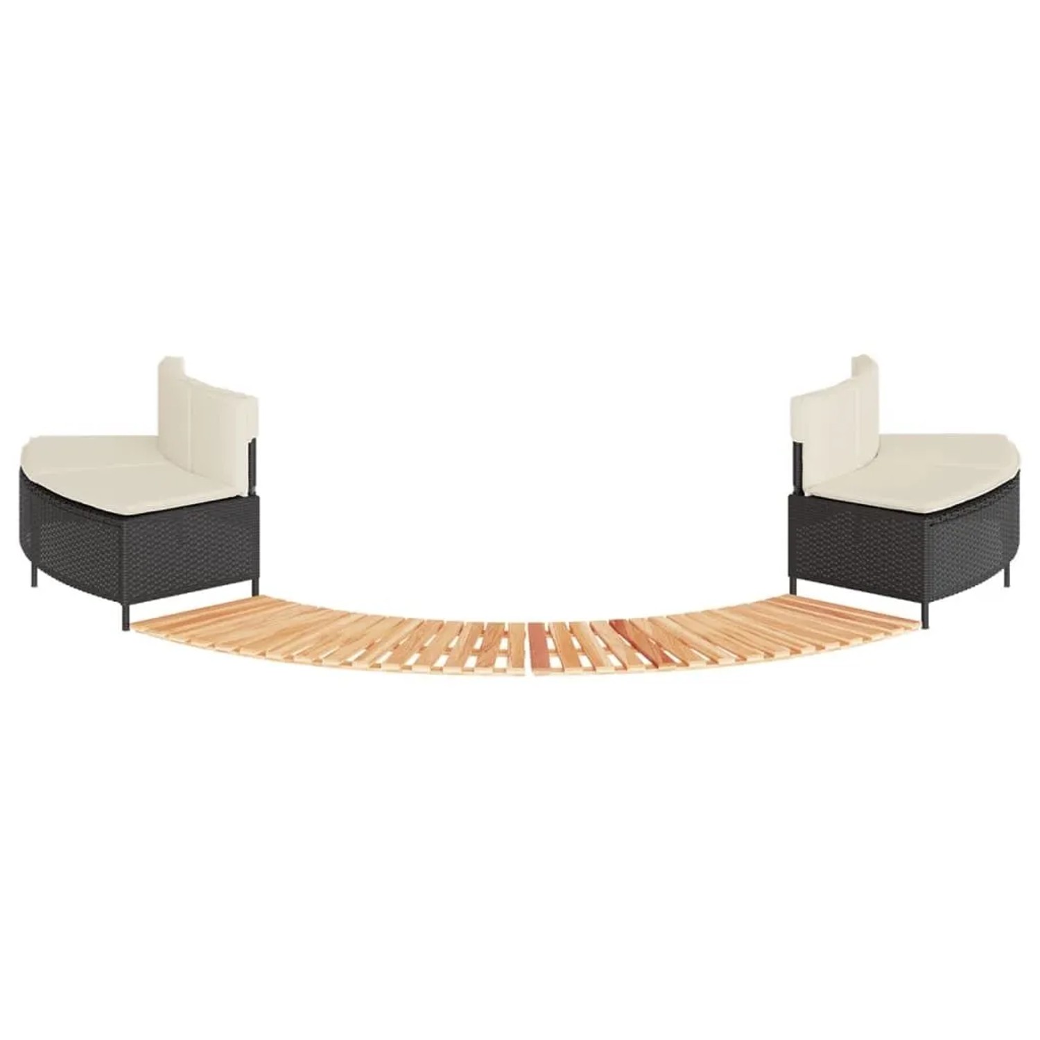 vidaXL Whirlpool-Umrandung Schwarz Poly-Rattan und Massivholz Akazie 3270635
