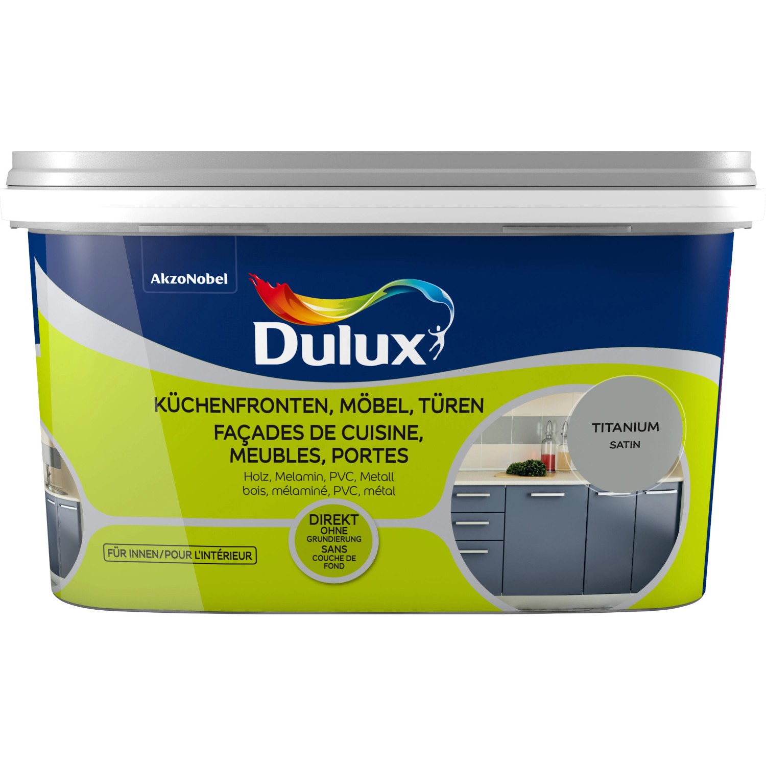 Dulux Fresh Up Lack für Küchen, Möbel und Türen Satin Titanium 2 l