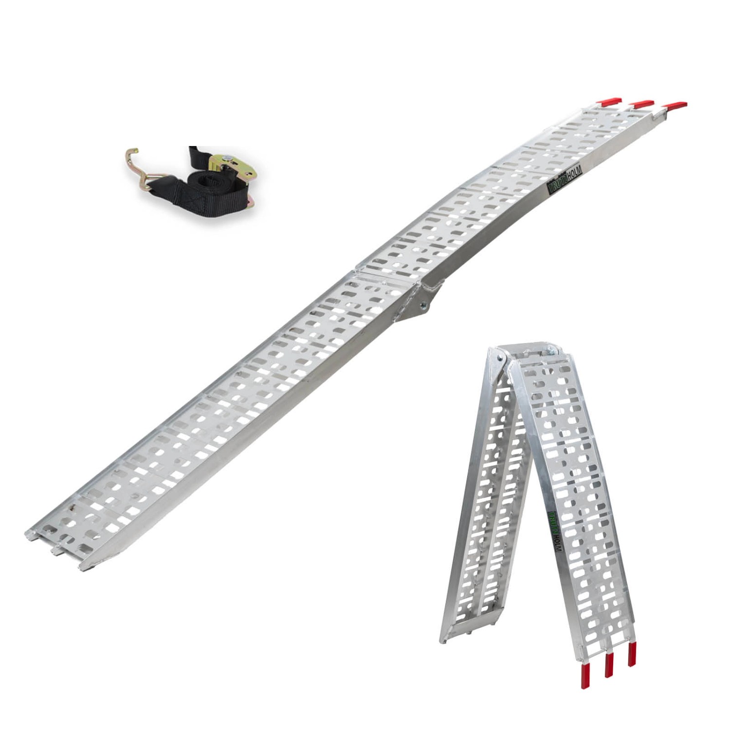 TRUTZHOLM 1 x Auffahrrampe Klappbar 228 cm Grau