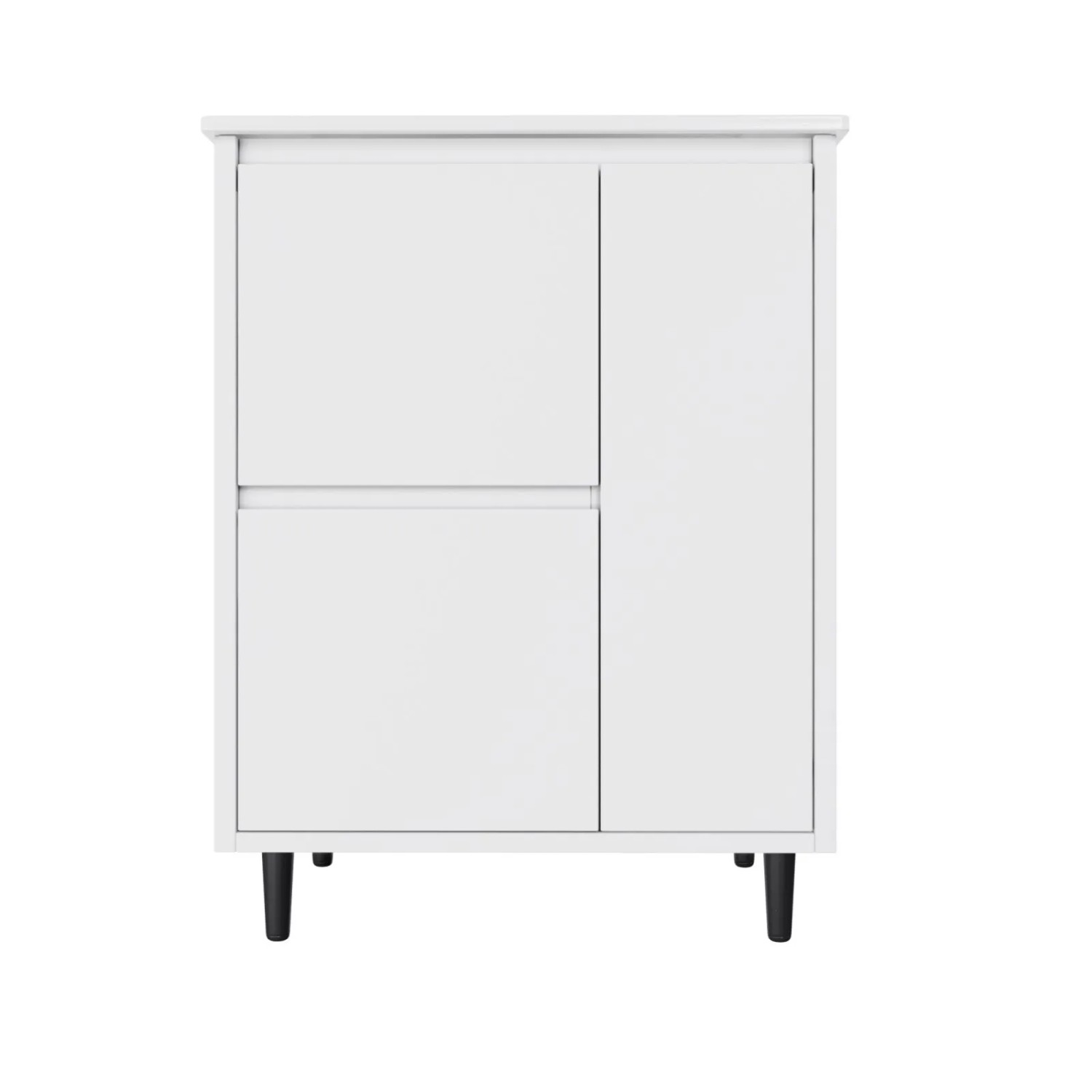 PXloue Waschbeckenunterschränke 61cm Freistehend Badmöbel Set mit Waschbecken SoftClose 2 Schubladen Weiß