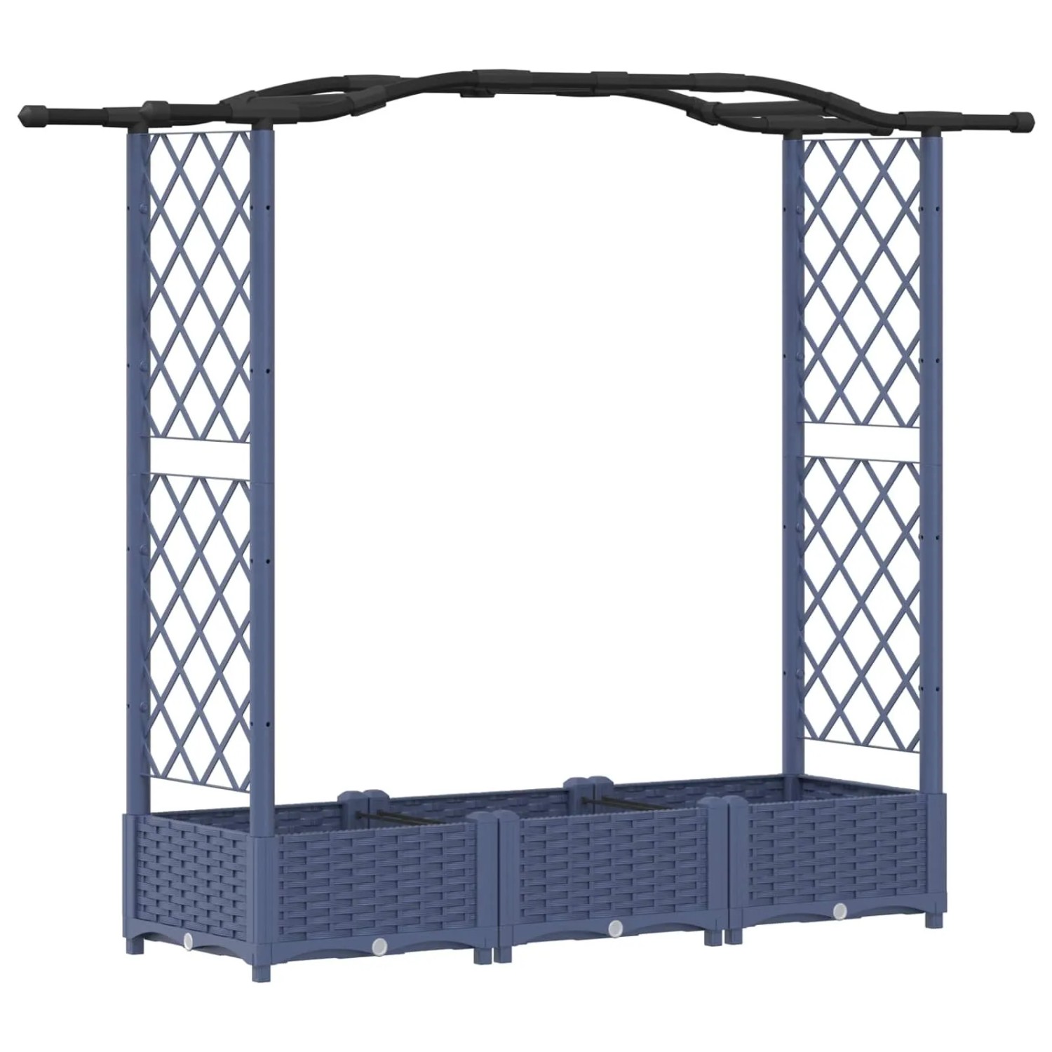 vidaXL Hochbeet mit Rankgitter und Dach Grau 169 x 40 x 125 cm PP 42032552