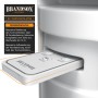 Brandson Turmventilator: Detailaufnahme der Fernbedienung im Aufbewahrungsfach.