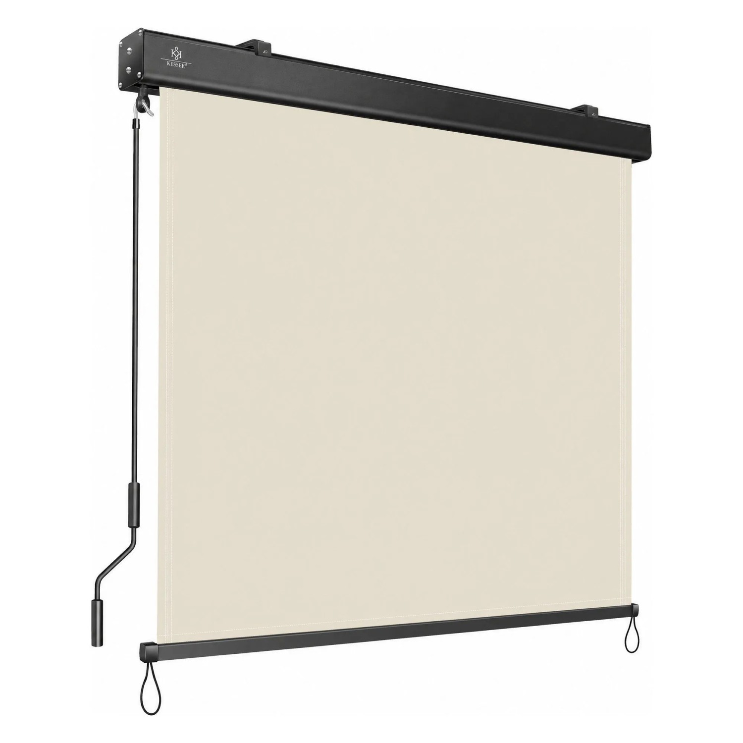KESSER Senkrechtmarkise mit Handkurbel Größe 180 x 250 cm Beige