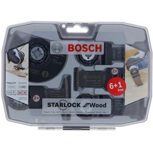 Bosch Starlock Set Best of Wood, 7-teilig. Zubehör für Multifunktionswerkzeuge im Koffer.
