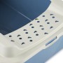 Detailansicht: Rotho Katzentoilette Eco Bonnie Tray M in Horizontblau mit Streufang.