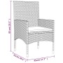vidaXL Gartenstuhl, Teil des 4-tlg. Lounge-Sets, schwarzes Poly Rattan mit Kissen, Modell 7.