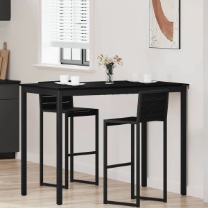 vidaXL Esstisch aus Holzwerkstoff mit zwei Barhockern, modernes Design für Küche und Esszimmer.