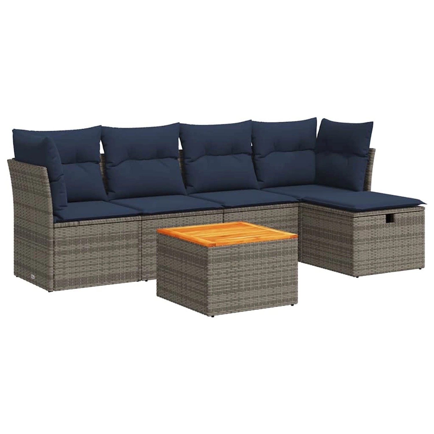 vidaXL 6-Tlg Garten-Sofagarnitur mit Kissen Grau Poly Rattan 3325757 günstig online kaufen