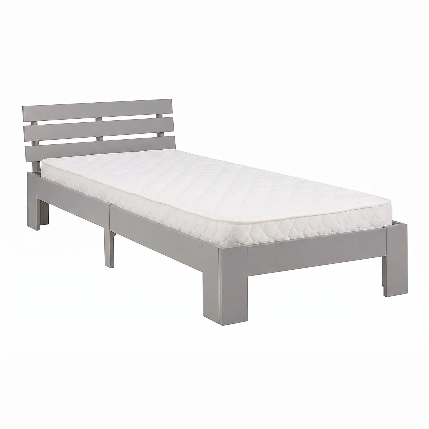 Homestyle4u Holzbett 90x200 cm mit Federkernmatratze und Lattenrost Einzelbett 3335