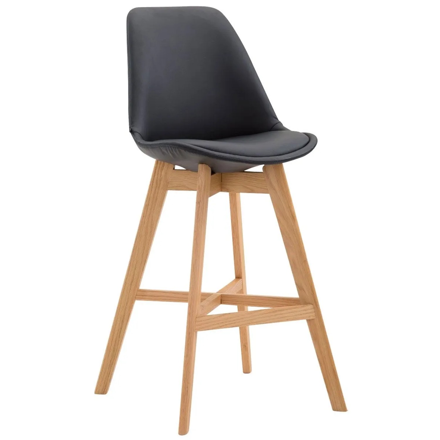 DELUKE Barhocker DUMIR Kunstleder Schwarz 48x56x112cm Barstuhl Mit Lehne Tresenhocker Tresenstuhl
