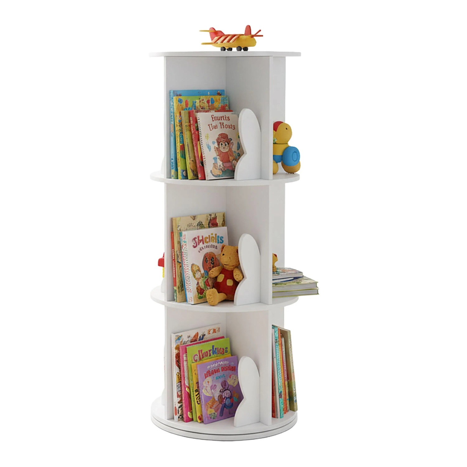 Relaxdays Kinderbücherregal MDF Weiß Drehbar 97 cm x 40 cm 14 kg